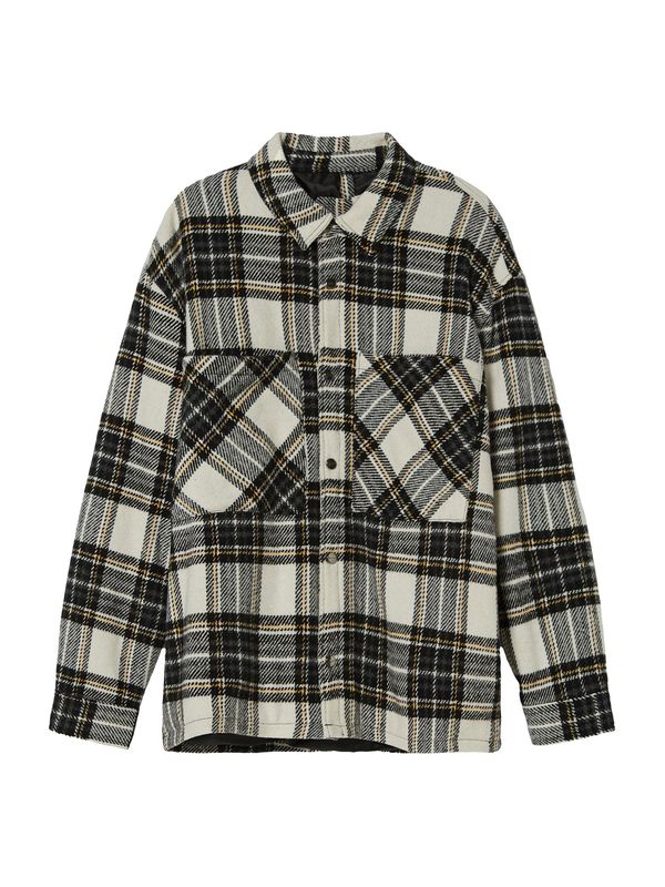 Bershka Bershka Риза  екрю / цвят "пясък" / черно