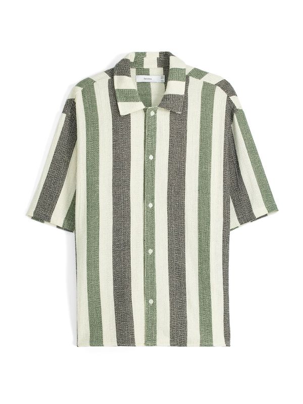 Bershka Bershka Риза  екрю / зелено / черно