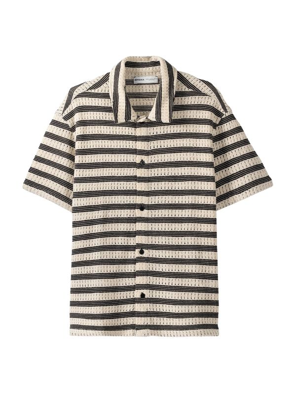 Bershka Bershka Риза  кремаво / черно / бяло