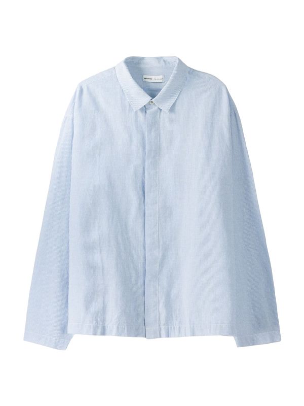 Bershka Bershka Риза  небесносиньо / бяло