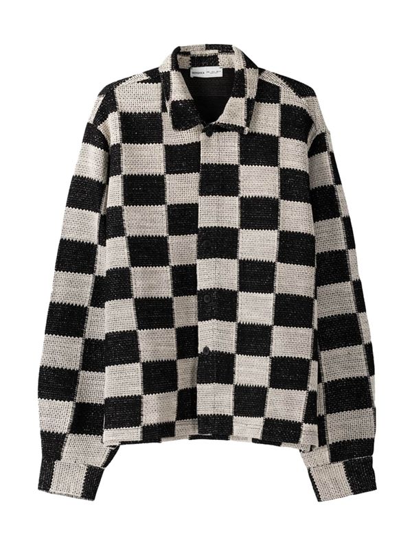 Bershka Bershka Риза  светлобежово / черно