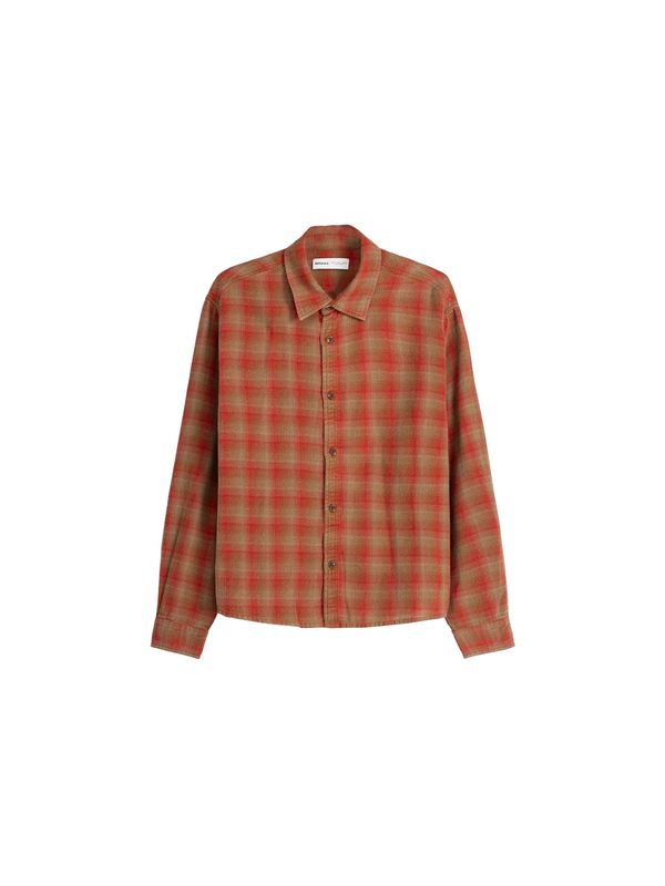 Bershka Bershka Риза  светлокафяво / червено