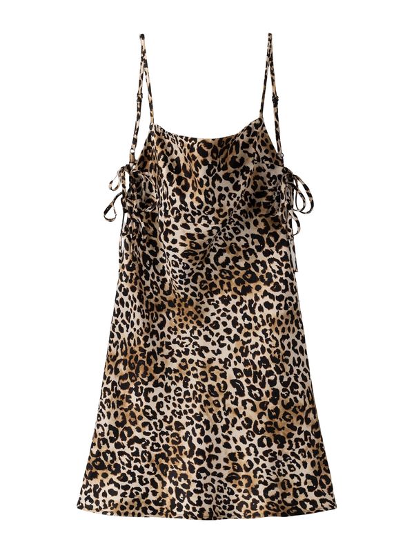 Bershka Bershka Рокля  бежово / тъмнокафяво / черно