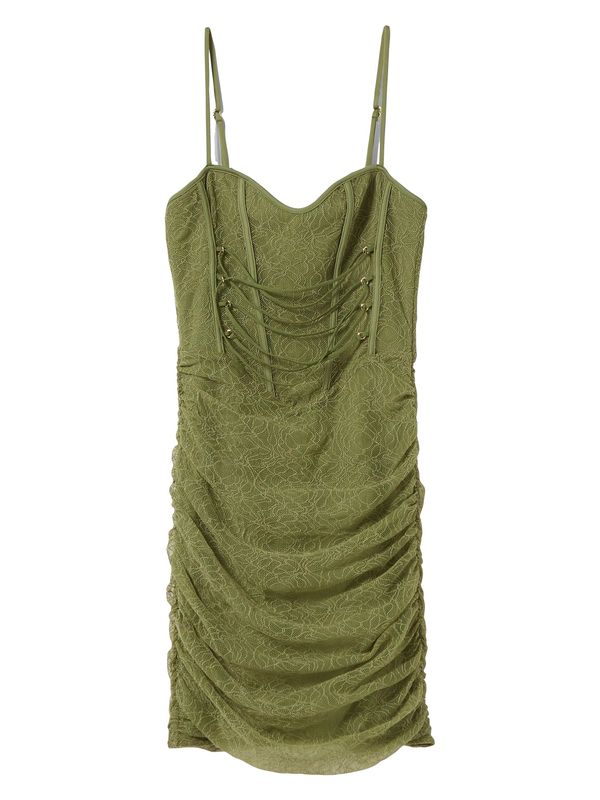 Bershka Bershka Рокля  каки / пастелно зелено