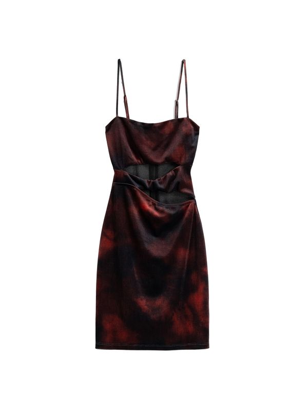 Bershka Bershka Рокля  нощно синьо / ръждиво червено / винено червено