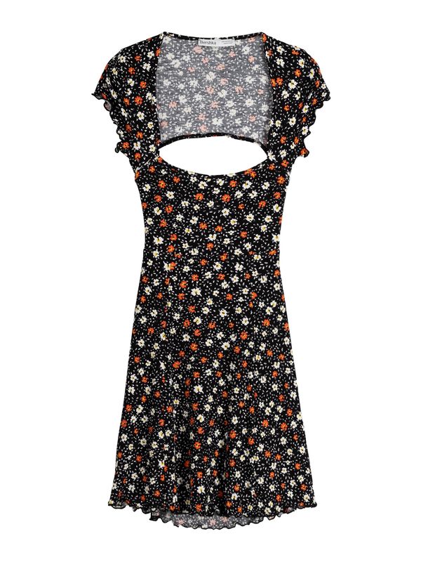 Bershka Bershka Рокля  оранжево / червено / черно / бяло