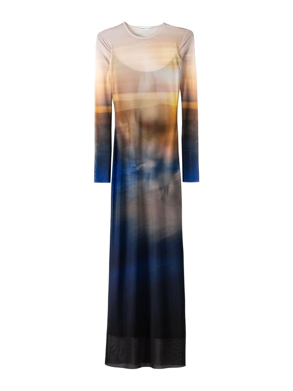 Bershka Bershka Рокля  синьо / оранжево / бледорозово / черно