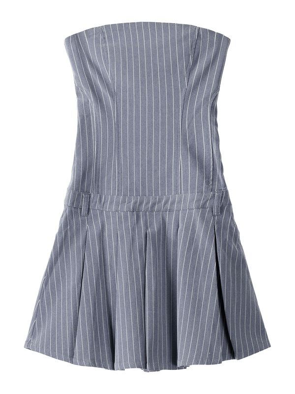 Bershka Bershka Рокля  сиво / бяло