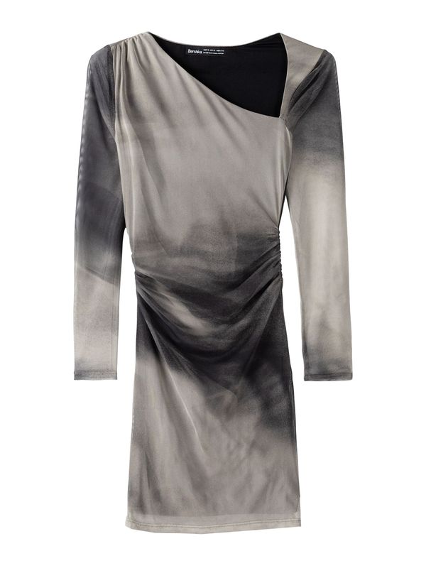 Bershka Bershka Рокля  сиво / тъмносиво / черно
