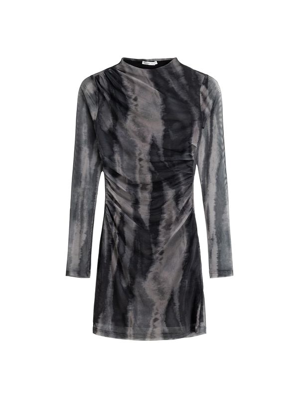 Bershka Bershka Рокля  сиво / тъмносиво / черно