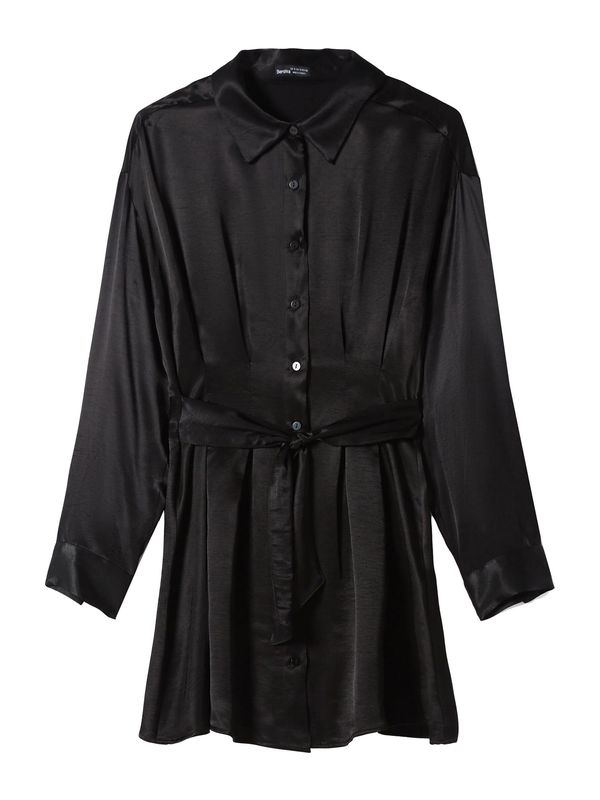 Bershka Bershka Рокля тип риза  черно
