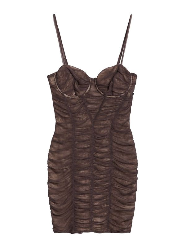 Bershka Bershka Рокля за коктейл  кафяво