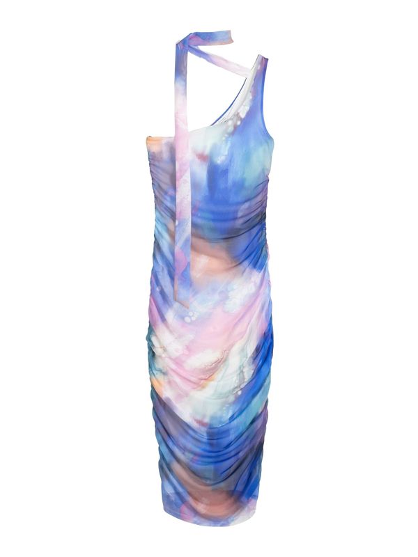 Bershka Bershka Рокля за коктейл  синьо / светлосиньо / бледорозово / бяло