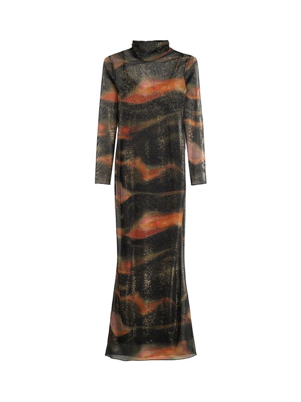 Bershka Bershka Рокля  злато / маслина / оранжево / черно