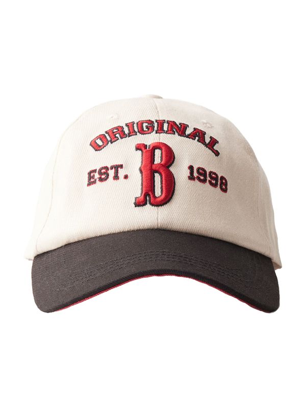 Bershka Bershka Шапка с козирка  екрю / черешово червено / черно