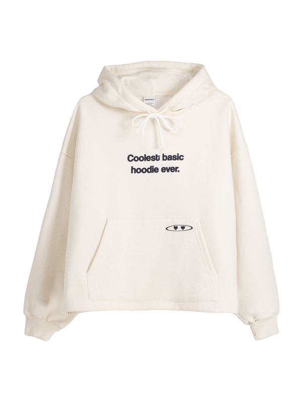 Bershka Bershka Суичър  черно / бял памук