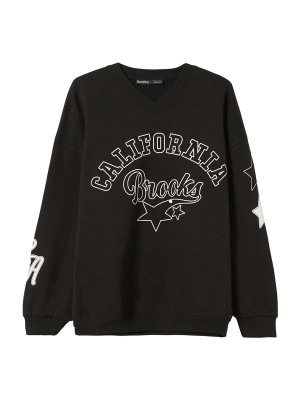 Bershka Bershka Суичър  черно / бяло