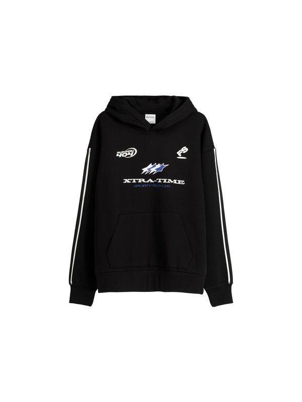 Bershka Bershka Суичър  черно / мръсно бяло