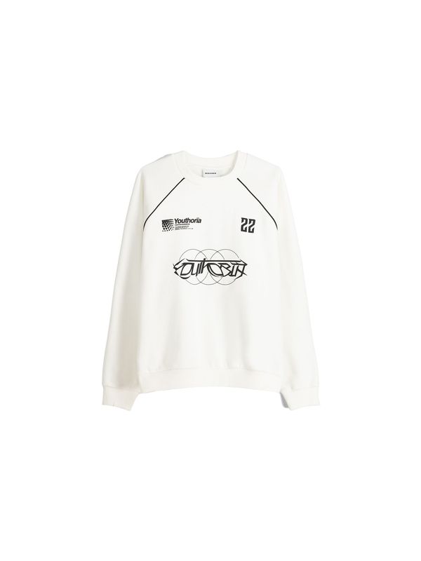 Bershka Bershka Суичър  черно / яйчена черупка