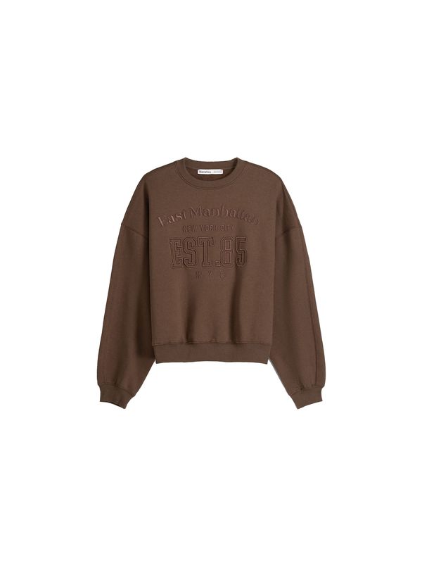 Bershka Bershka Суичър  кафяво