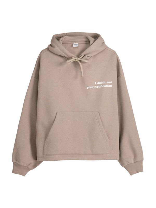 Bershka Bershka Суичър  кафяво / мръсно бяло