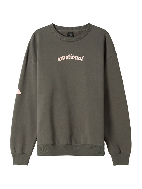 Bershka Bershka Суичър  каки / пастелно розово