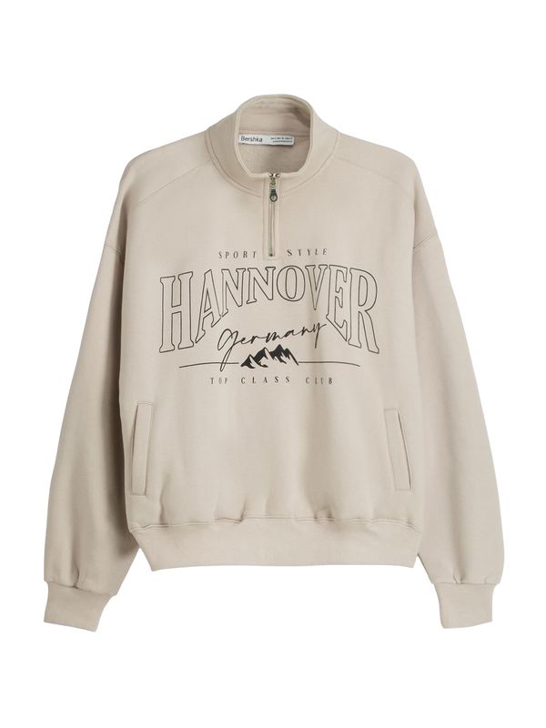 Bershka Bershka Суичър  камък / черно