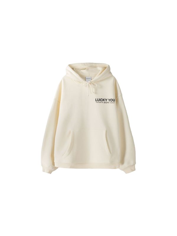 Bershka Bershka Суичър  пастелно жълто / черно