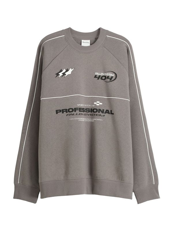 Bershka Bershka Суичър  сив меланж / черно / бяло