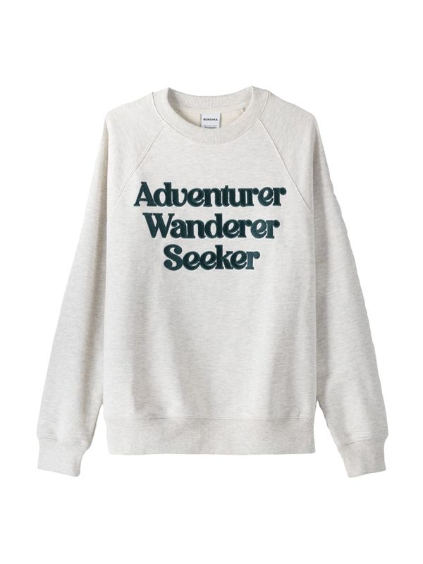 Bershka Bershka Суичър  сиво / тъмнозелено