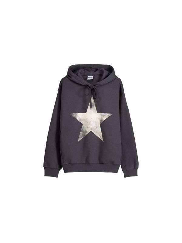 Bershka Bershka Суичър  тъмносиво / мръсно бяло