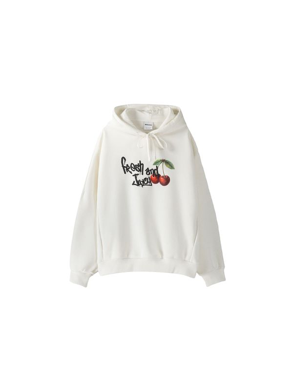 Bershka Bershka Суичър  зелено / червено / черно / естествено бяло