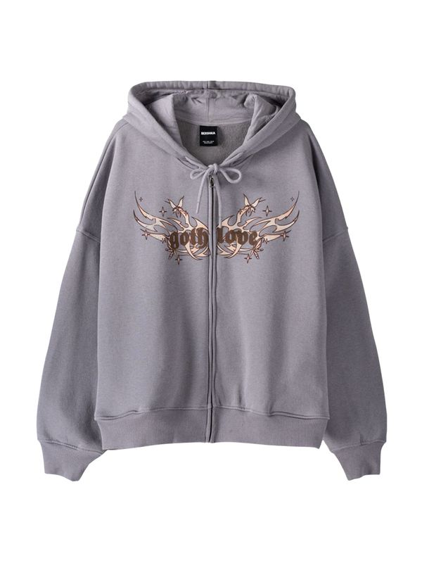 Bershka Bershka Суичъри с качулка  бежово / кафяво / сиво