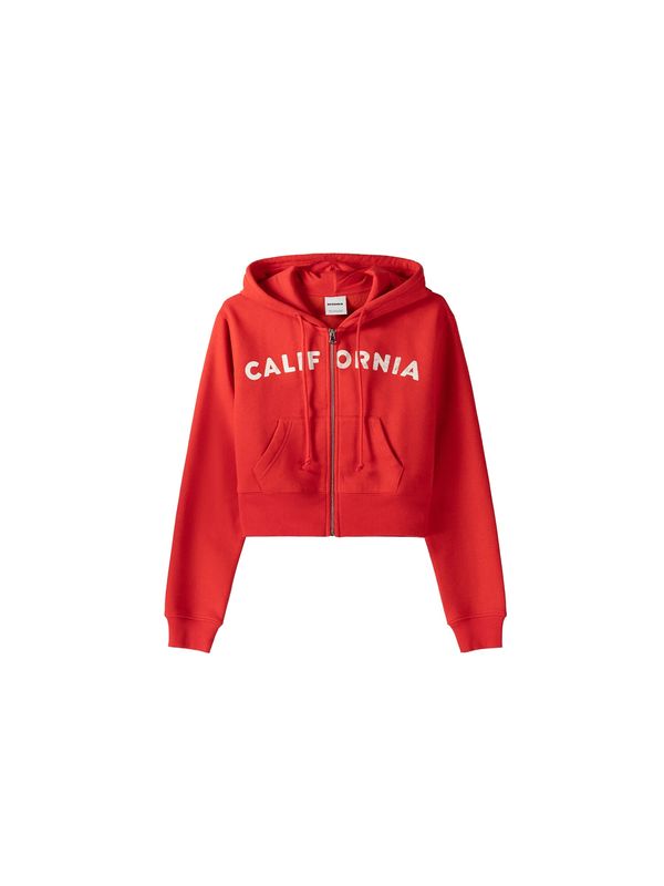 Bershka Bershka Суичъри с качулка  червено / бяло