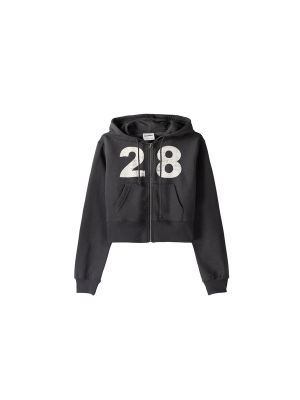 Bershka Bershka Суичъри с качулка  графитено сиво / бял меланж