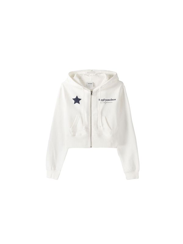 Bershka Bershka Суичъри с качулка  морскосиньо / мръсно бяло