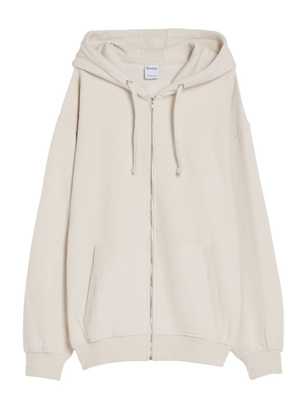 Bershka Bershka Суичъри с качулка  мръсно бяло