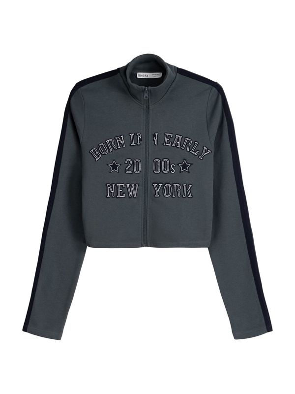 Bershka Bershka Суичъри с качулка  нефритено зелено / черно / мръсно бяло