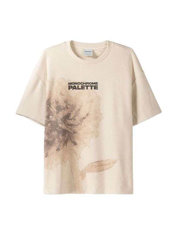 Bershka Bershka Тениска  бежово / екрю / тъмнобежово / черно