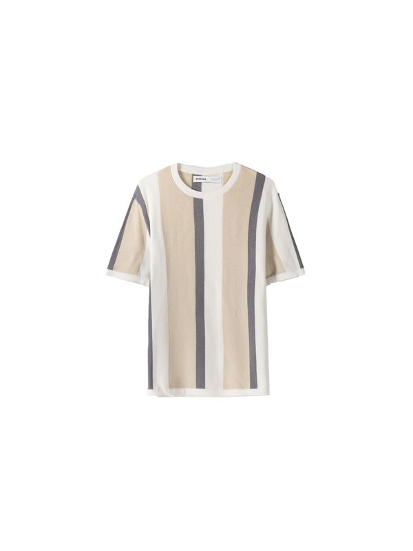 Bershka Bershka Тениска  бежово / камел / тъмносиво