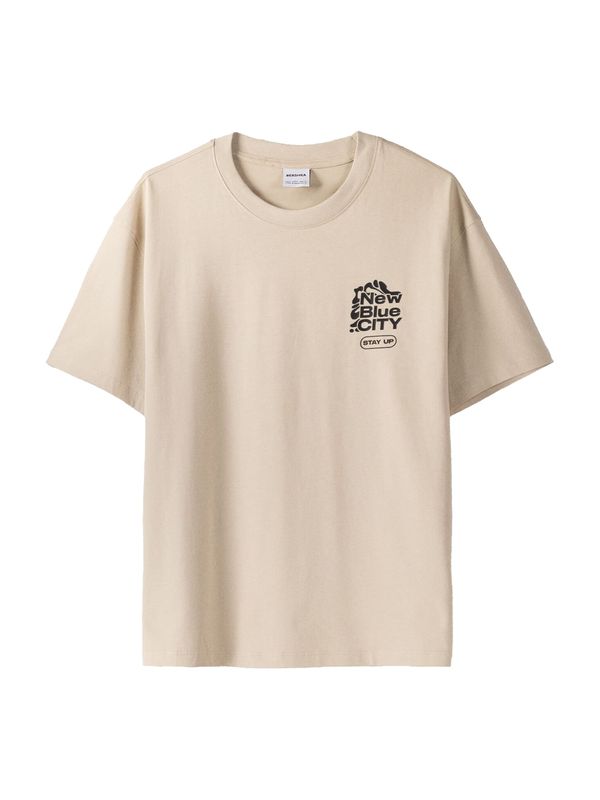 Bershka Bershka Тениска  бежово / светлосиньо / тъмнозелено / черно