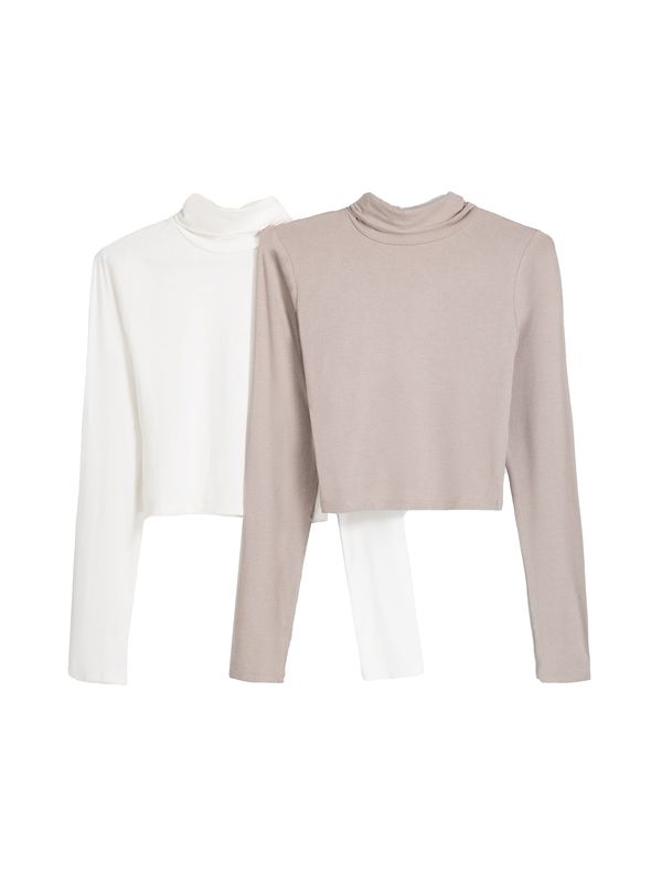 Bershka Bershka Тениска  бежово / тъмнобежово