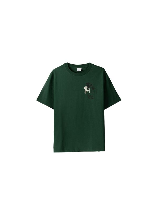 Bershka Bershka Тениска  бежово / тъмнозелено / черно