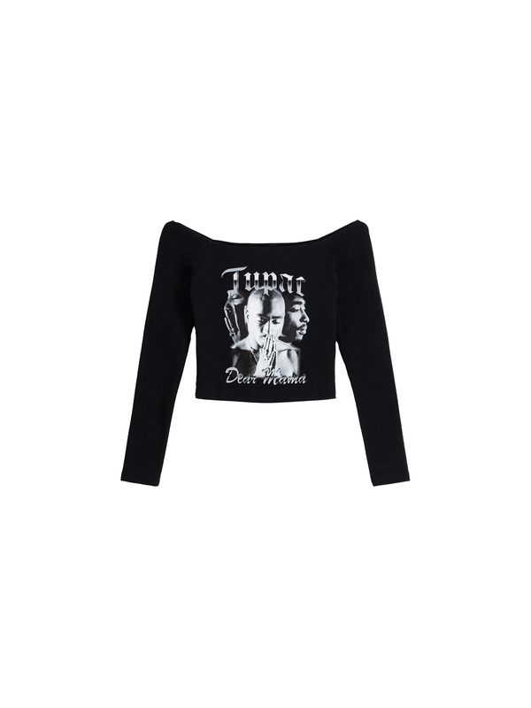 Bershka Bershka Тениска  черно / бяло