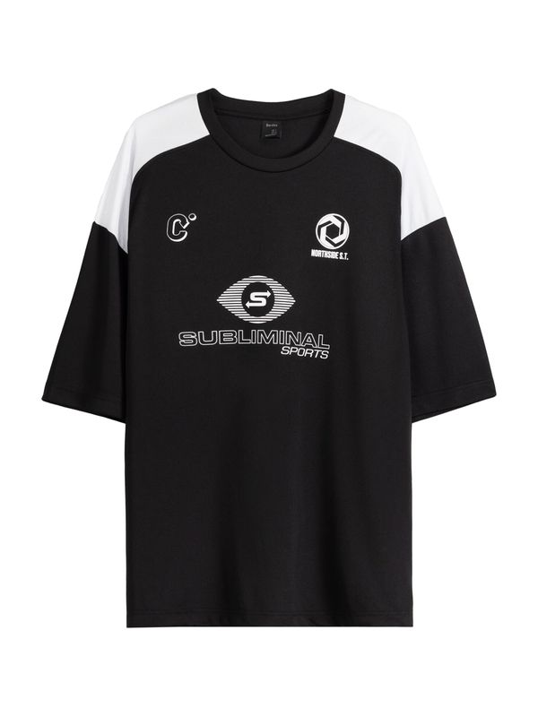 Bershka Bershka Тениска  черно / бяло