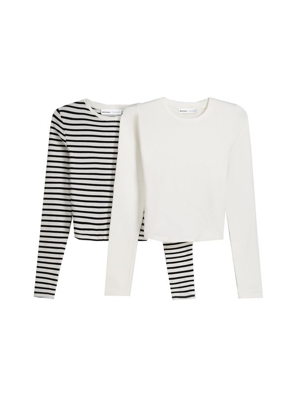 Bershka Bershka Тениска  черно / бяло