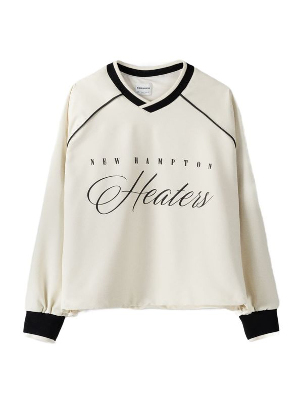 Bershka Bershka Тениска  черно / бяло