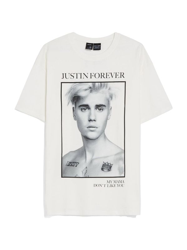 Bershka Bershka Тениска  черно / бяло