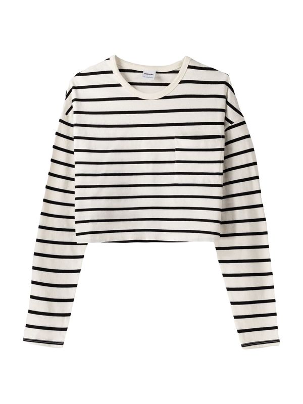 Bershka Bershka Тениска  черно / бяло