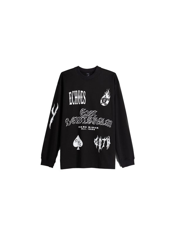 Bershka Bershka Тениска  черно / бяло